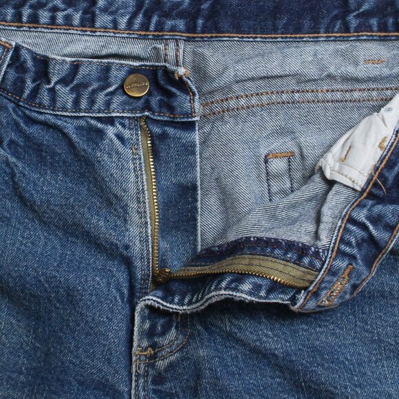 Carhartt FR Denim Jeans Mens 36x32 Blue Distressed Fire Resistant - Picture 4 of 11